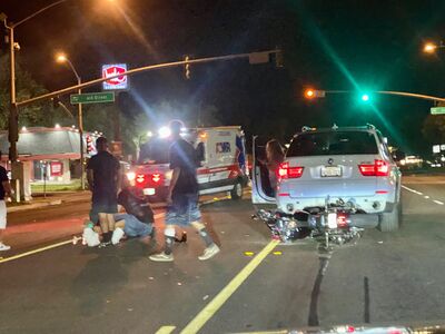 Motorcycle Into SUV Crash In Yucaipa